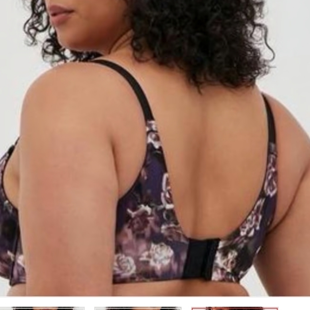Torrid Floral Back Smoothing  Bra with Adjustable Straps 42D